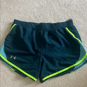 Under Armour Dark Teal and Lime Green Shorts